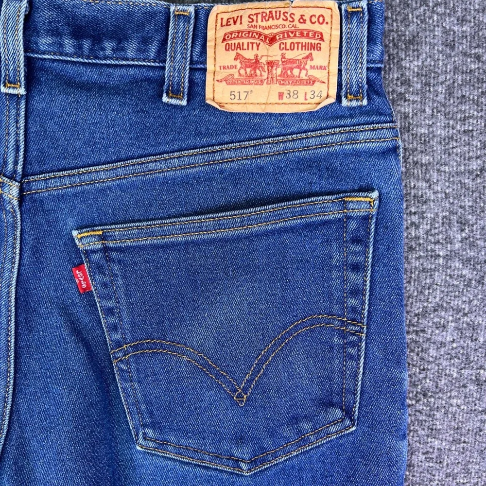 Levis 517 Jeans Men 35x32 Blue Bootcut Denim Western Cowboy Rodeo Retro Tag38x34